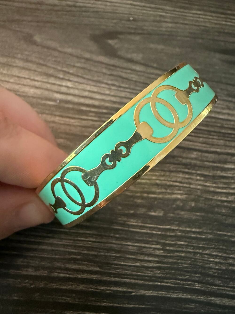 Spartina 449 Daufuskie Island Equestrian Bit Hinged Enamel Bangle Bracelet